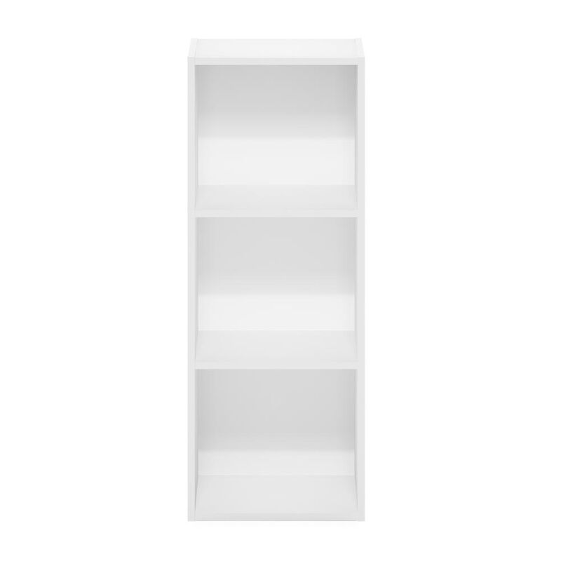 Furinno Pasir 3-Tier No Tool Assembly Open Shelf Bookcase, White