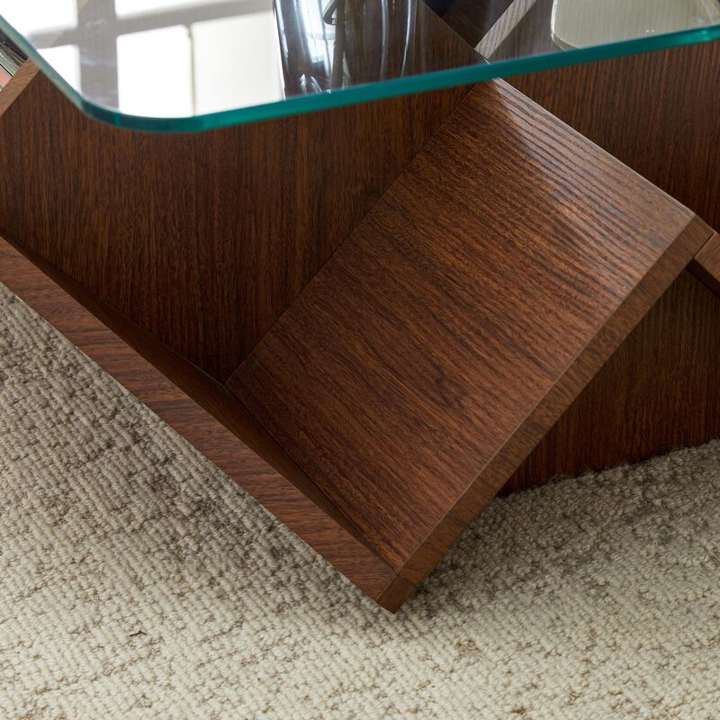 Molcul Tempered Glass & MDF Coffee Table image number 6