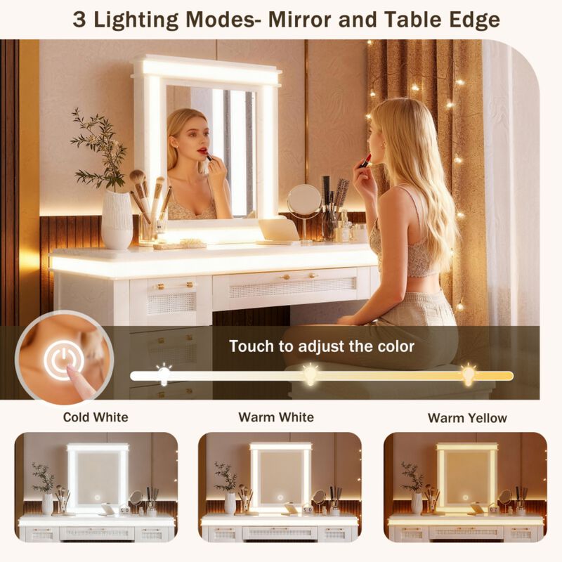 Vabsak LED Lighted Vanity Set image number 4