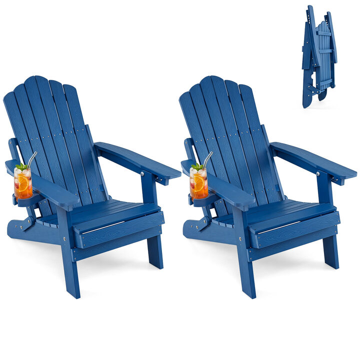 Set of 2 Outdoor Adirondack Chairs with 5-Level Adjustable Backrest