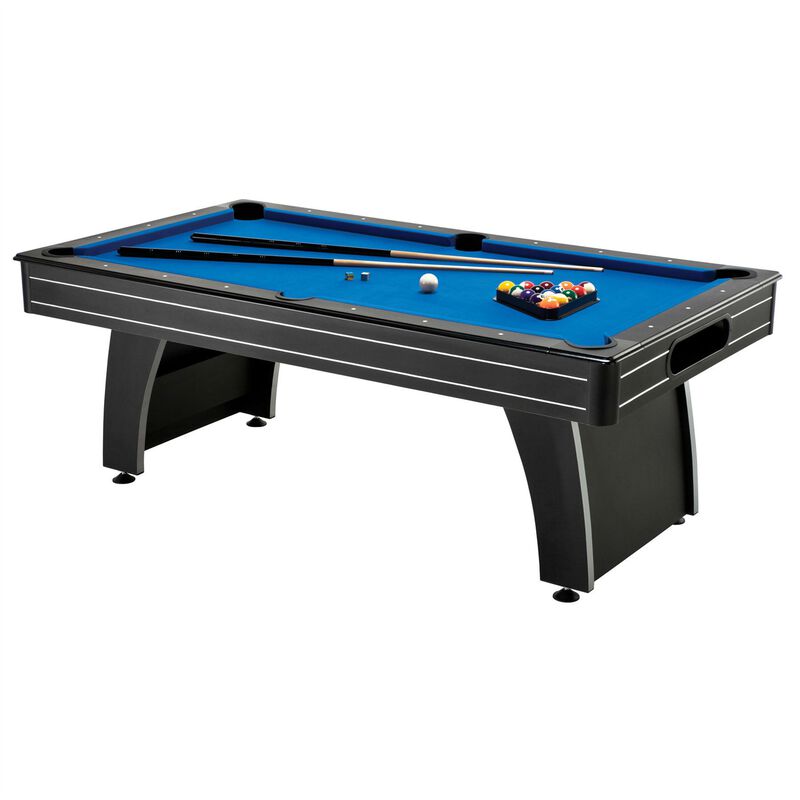 Luxury Pool Table with 2 Cues, Complete Billiard Ball Set, and Classic Green Felt Top