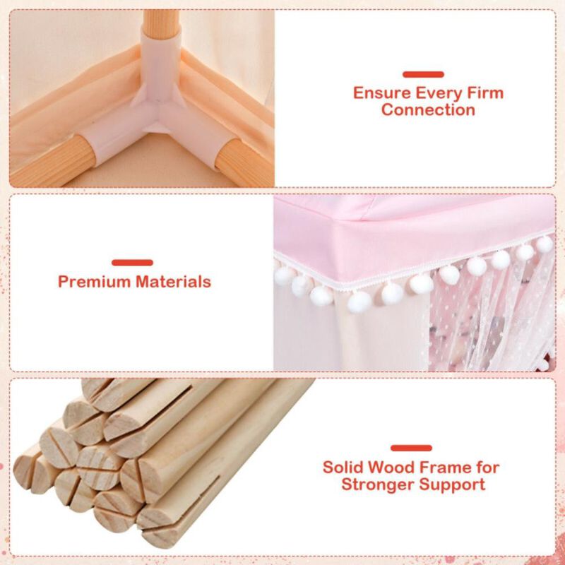 Hivvago Kids Play Tent Large Playhouse Children Play Castle Fairy Tent Gift with Mat