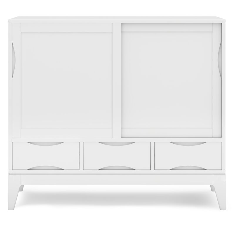Harper 48 inch Wide Solid Hardwood Mid-Century Modern Medium Storage Cabinet in White