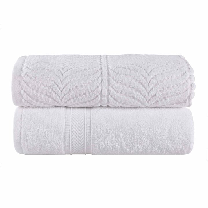 Plush Jacquard Cotton Bath Sheets Set of 2 for Spa-Like Experience