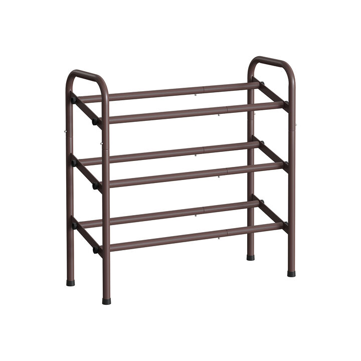 3-Tier Sturdy Metal Shoe Rack Organizer with Durable Shelves for Space-Saving Storage