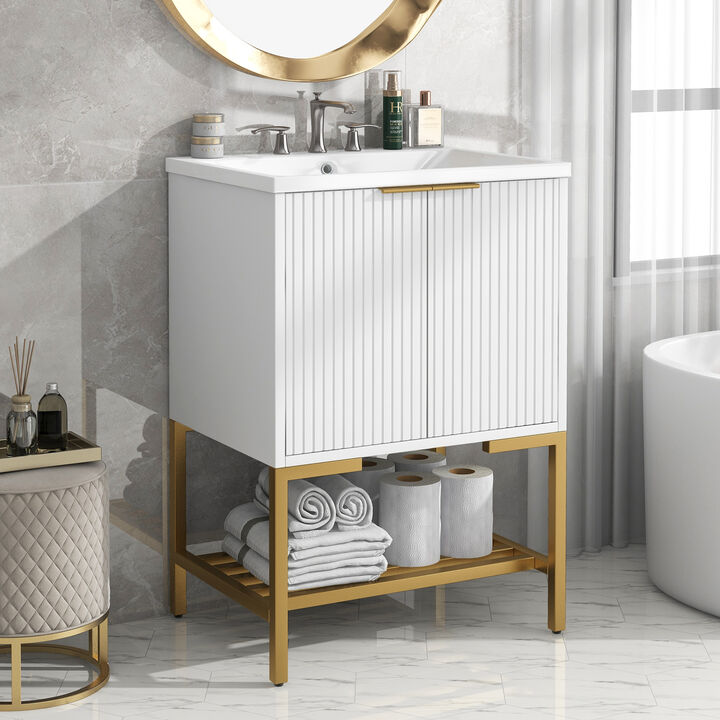 Merax Modern Style Freestanding Bathroom Vanity with Sink