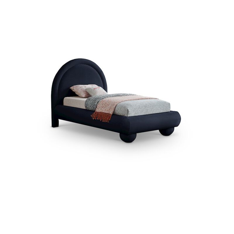 Meridian Furniture Madrid Navy Velvet Twin Bed