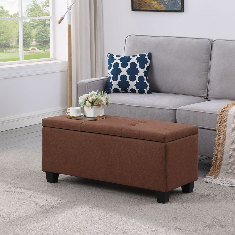 Large Storage Ottoman Bench Set, 3 in 1 Combination Ottoman, Tufted Ottoman Linen Bench for Living Room, Entryway, Hallway, Bedroom Support 250lbs