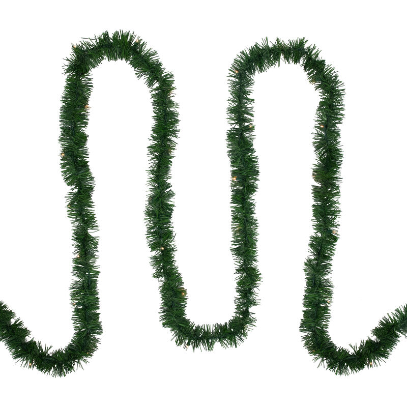 18' x 3" Pre-Lit Pine Two-tone Artificial Christmas Garland  Clear Lights image number 2