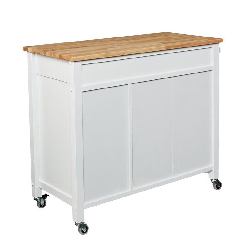 Kitchen Island Cart on Wheels with Cabinets and Storage