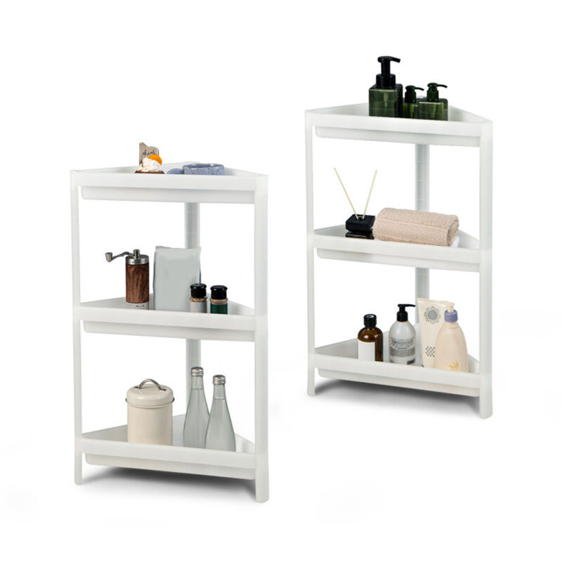 2-Piece Corner Bathroom Rack for Wall-Mounted Storage and Organization