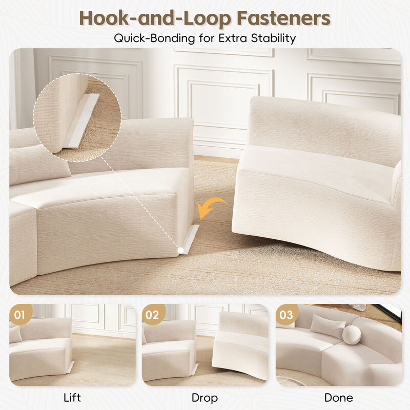 Merax Modular Sectional Sofa with Tool-Free Vacuum Compression, Chenille Fabric image number 8