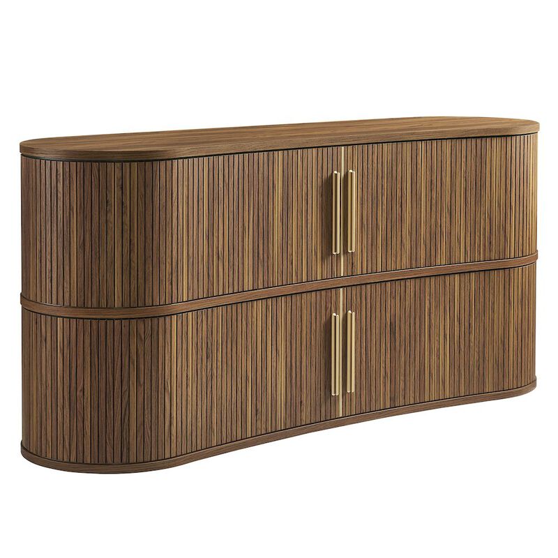 Radcliffe 63" Curved Fluted Sideboard Buffet Cabinet image number 0