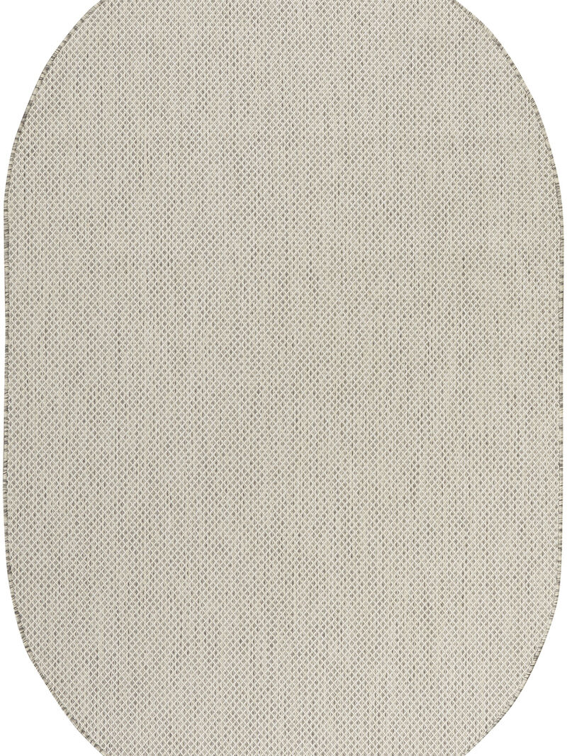 Courtyard COU01 Ivory/Silver 6' x 9' Oval Rug