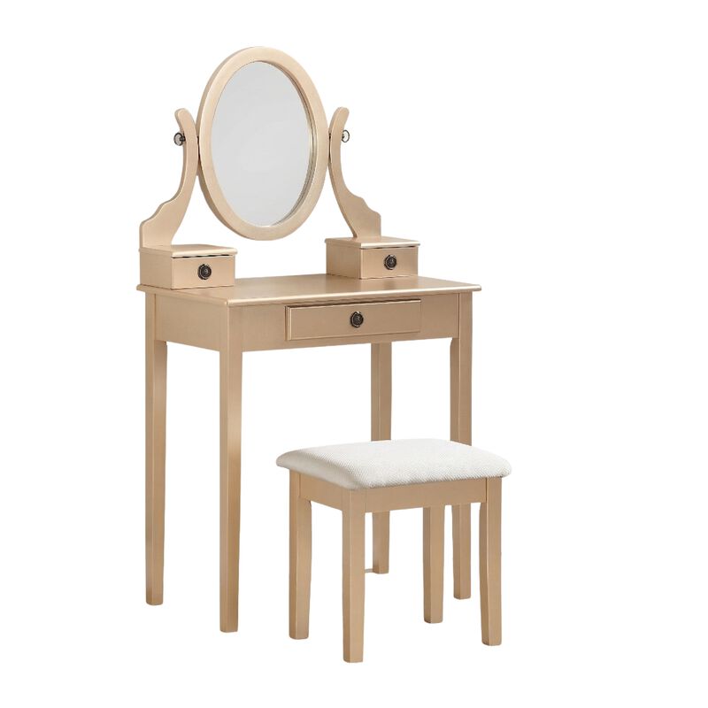 Merax Moniys Wood Makeup Vanity Table & Stool Set image number 0