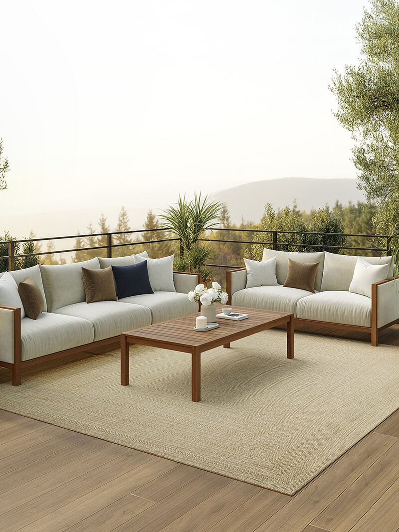 Tulum TLM04 Taupe/Ivory 6' x 9' Rug