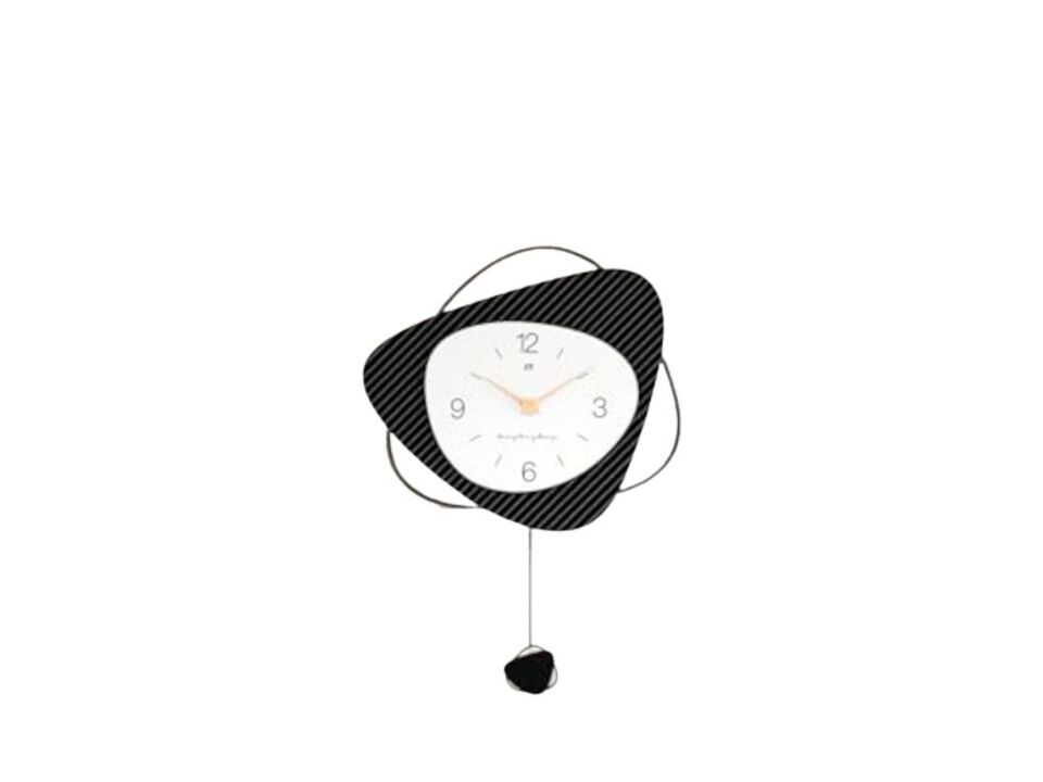 Black Pendulum Metal Wall Clock 16 Inch Silent Non Ticking Modern