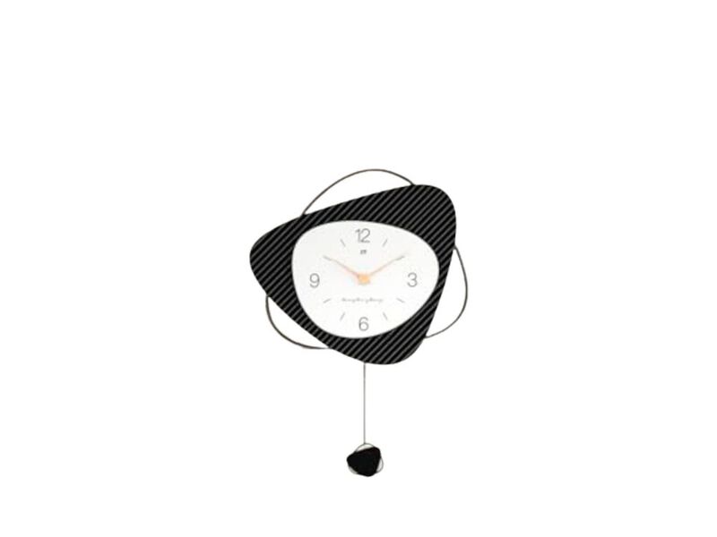Black Pendulum Metal Wall Clock 16 Inch Silent Non Ticking Modern image number 0