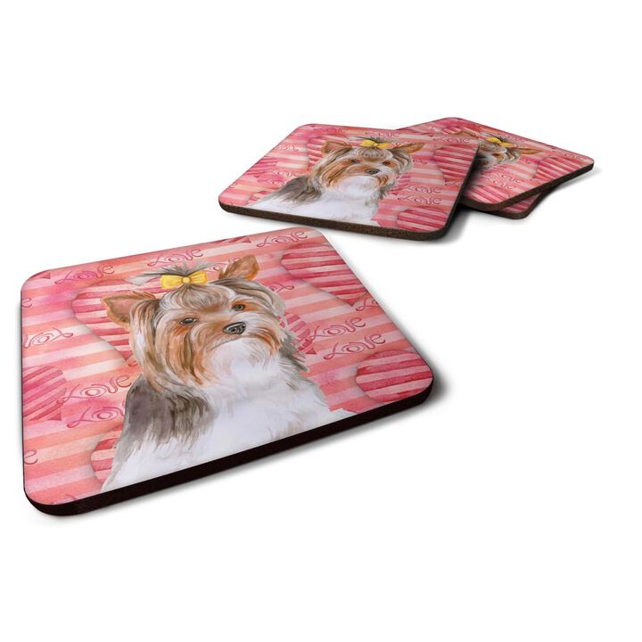 Caroline's Treasures Yorkshire Terrier #2 Love Decorative coasters, Multicolor