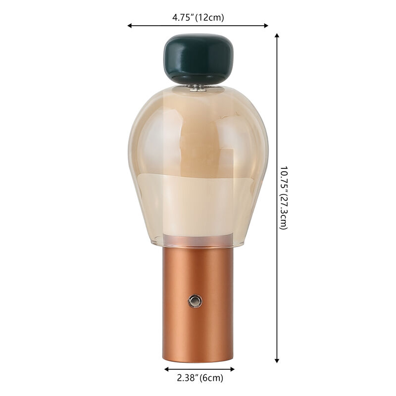 Evonne 10.75" Modern Glam Candle-Style Rechargeable/Cordless Dimmable Integrated LED Table Lamp with Touch Sensor