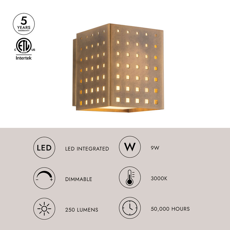 Astoria 5-in Damp-Rated Dimmable LED Wall Sconce image number 7