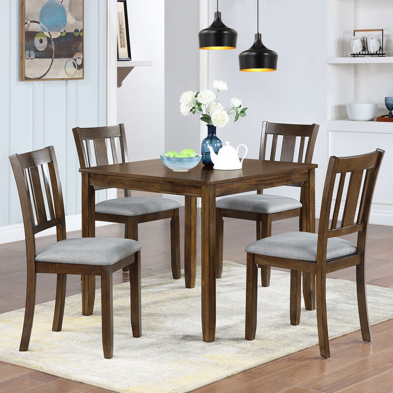 Merax Elegant 5-Piece Solid Wood Dining Set