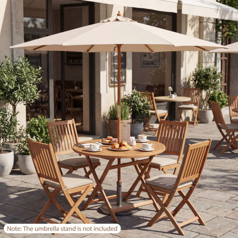 8 ft patio umbrella with stand Clihome 9 ft Patio Umbrella Outdoor Table Market Umbrella with 8 Sturdy Bamboo Ribs in Brown