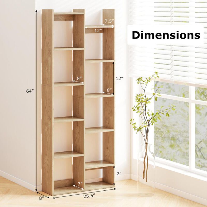 Hivvago 11-Tier Modern Book Organizer Bookcase with Anti-Tipping Kits