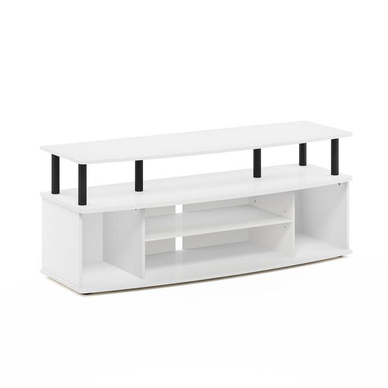 Furinno JAYA Large Entertainment Center Hold up to 55-IN TV, White/Black