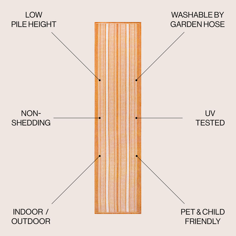 Haynes Modern Double Stripe Indoor/Outdoor Area Rug