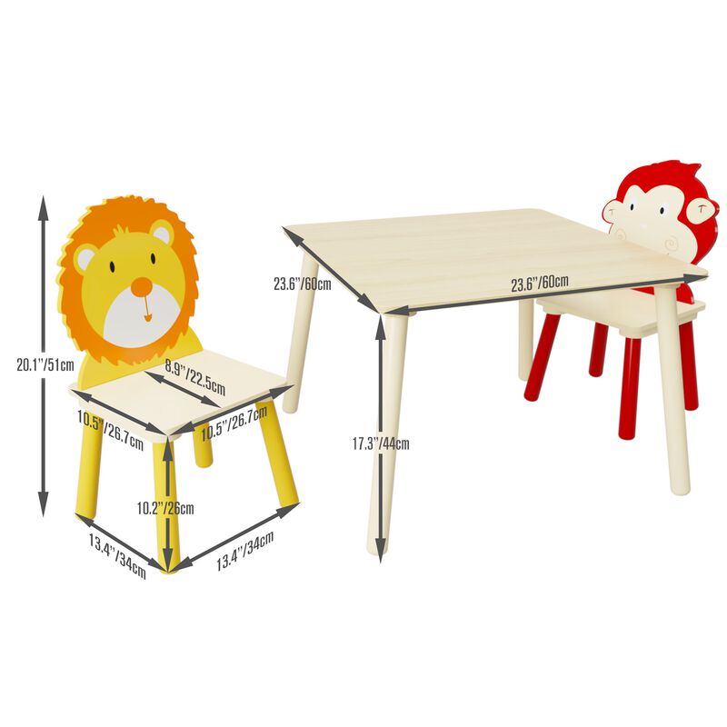 Clomko Kids Table and 2 Chairs Set image number 9