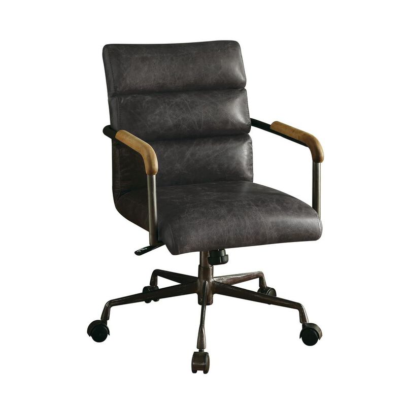 Acme Furniture Harith Executive Office Chair, Antique Slate Top Grain Leather