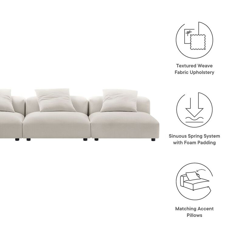 Solace 3-Piece Modular Upholstered Fabric Sofa image number 1