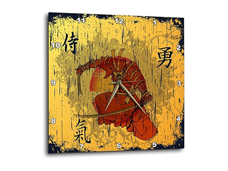 Japanese Samurai Swords Kanji Brave Energy Wall Clock 10 Inch Home Decor image number 1