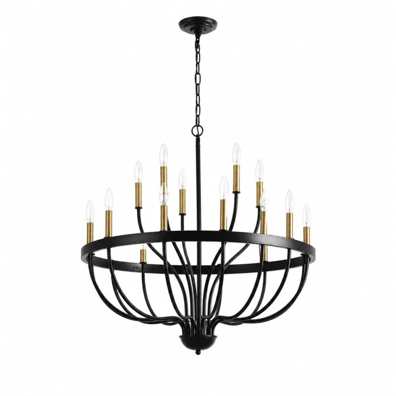 ELEMENT ACE 15-Light Industrial Iron Candle Chandelier Modern Farmhouse Suspended Pendant Light Fixture for Dining Room Bedroom Living Room Kitchen Island Foyer image number 0