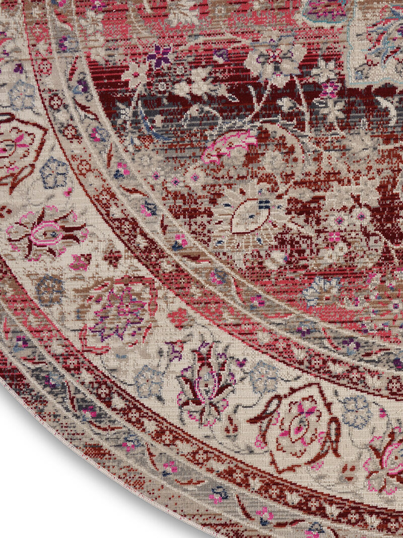 Vintage Kashan VKA01 Red 6' x Round Rug