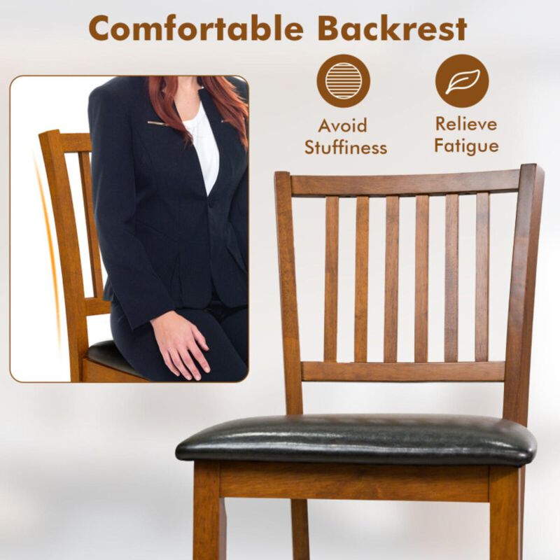 Hivvago 2-Piece Bar Chair Set Counter Height Bar Stool with Backrest