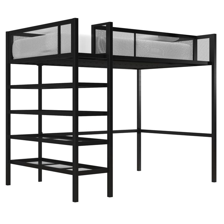 Bloom Storage Loft Bed with Bookcase