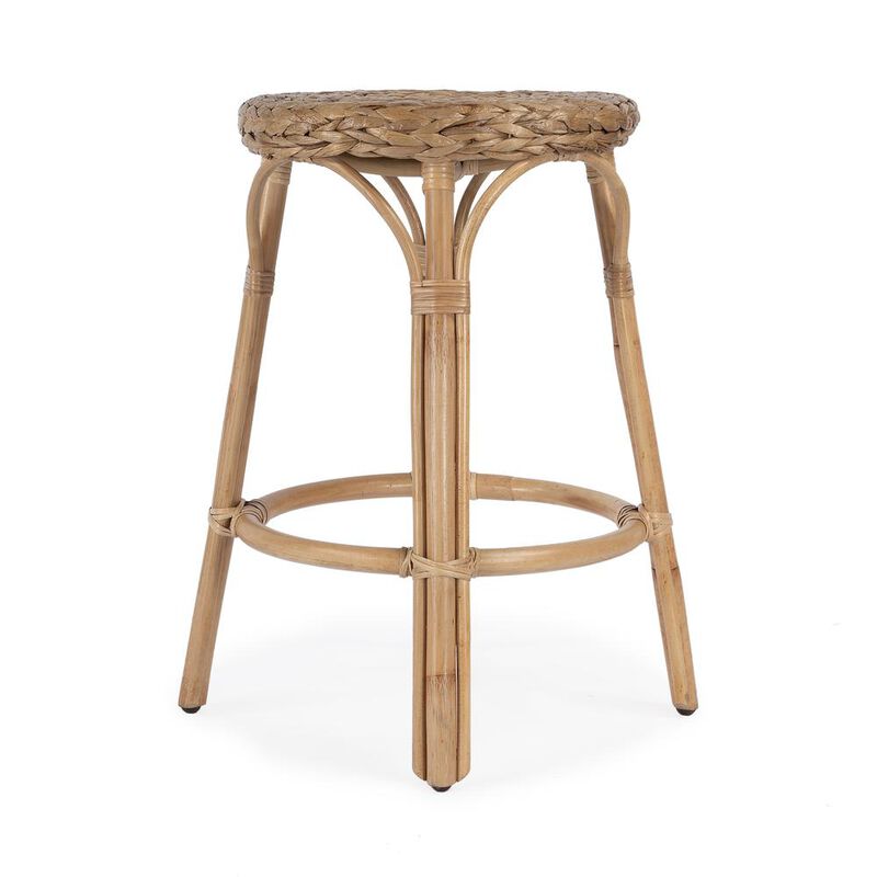 Butler Specialty Tobias Rattan Round 24 Counter Stool, Light Brown