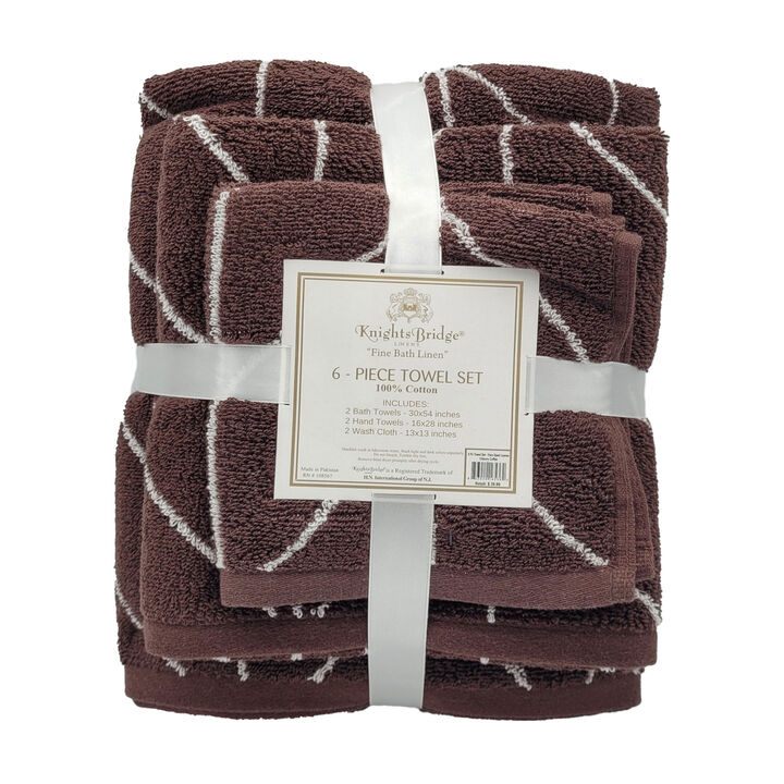 Knightsbridge Luxurious 6 Pieces Yarn Dyed Jacquard All Season Towel
