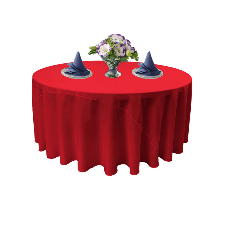 Round Polyester Poplin Tablecloth for Weddings, Parties and Banquet Tables image number 1