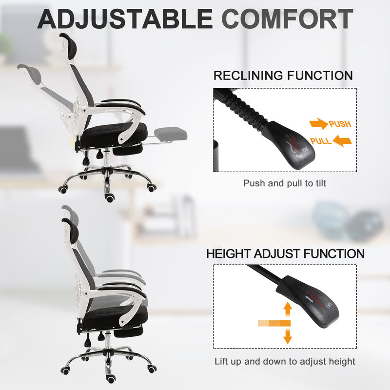 Ergonomically Designed Office Working Desk Chair w/ Back Angle Adjustment