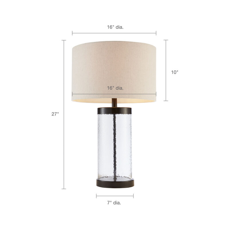 Streamdale Macon Glass Cylinder Table Lamp