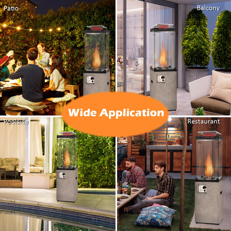 41 000 BTU Propane Patio Heater with Metal Hood