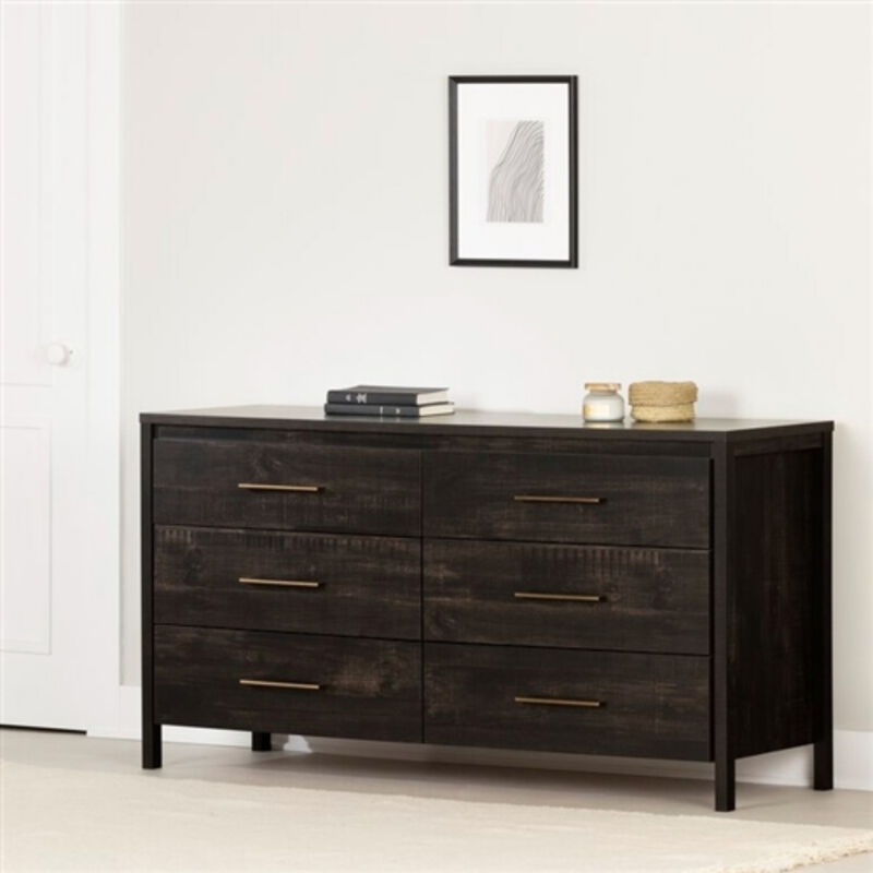 Modern Java 6-Drawer Double Dresser for Bedroom Storage and Organization