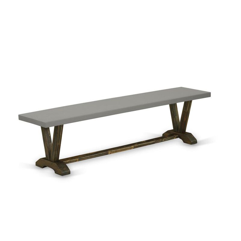 V-Style Modern Kitchen Bench with Solid Wood Seat