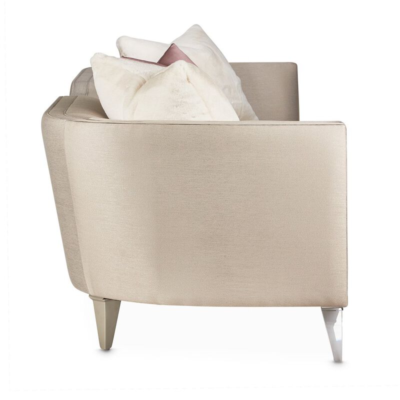 Michael Amini Linea Sofa - Metallic/Silver Mist