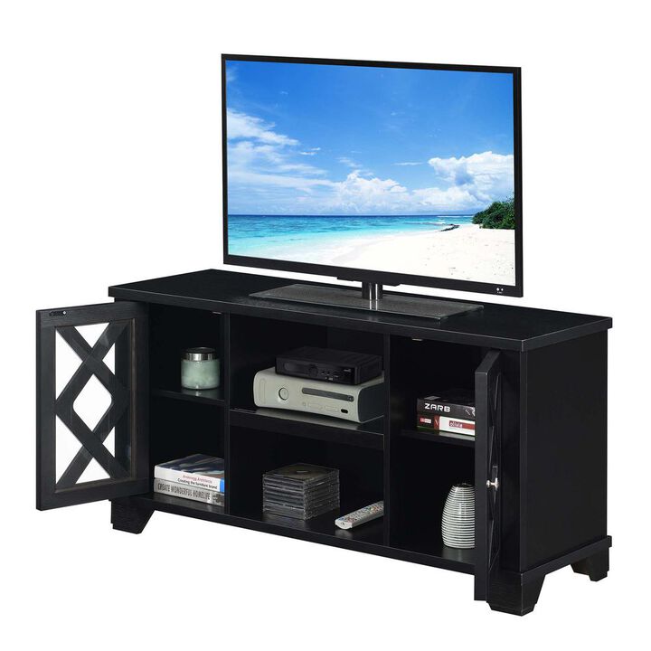 Convenience Concepts Gateway TV Stand with Storage Cabinets and Shelves, Black
