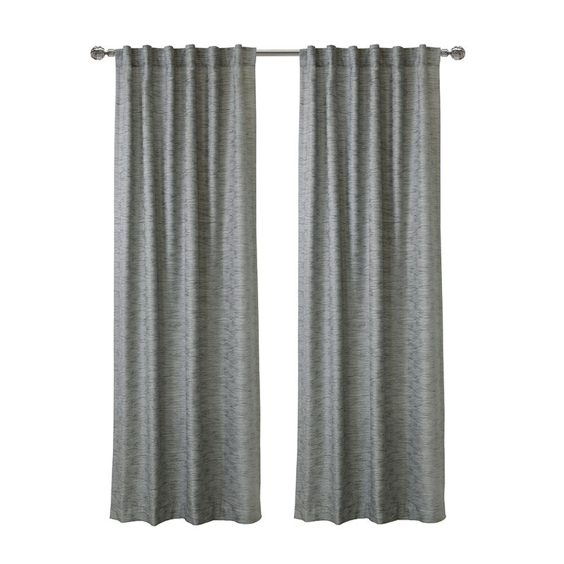 Habitat Odessa Light Filtering Luxurious Texture Dual Header lined Elegance and Charm Curtain Panel Grey