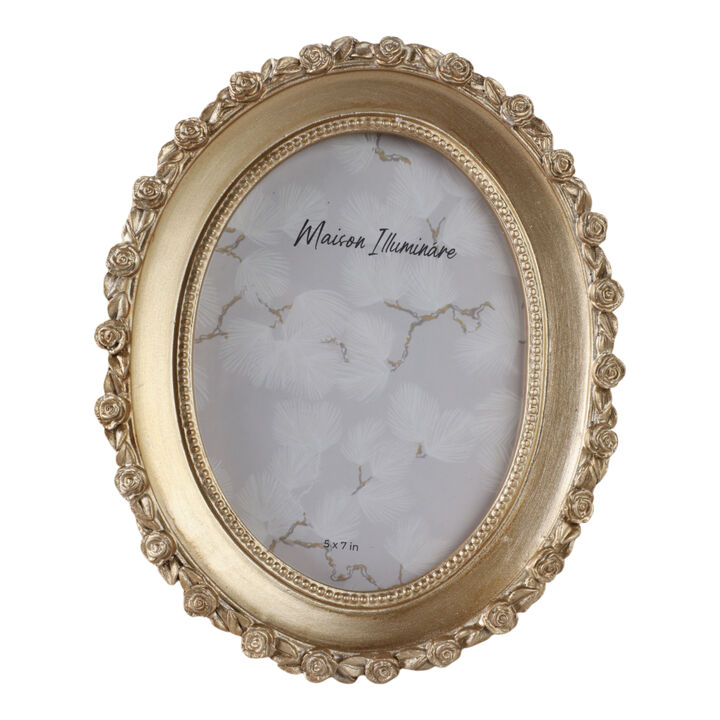5x7 Oval Photo Frame, Gold